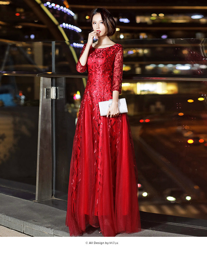 Fall 2024 New Evening Dress Women's Small Slim Student Host People's Congress Choir Anniversary Performance Costume