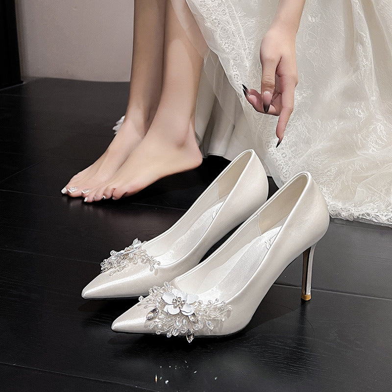 Wedding shoes high heels Rhinestone High Heel French H882