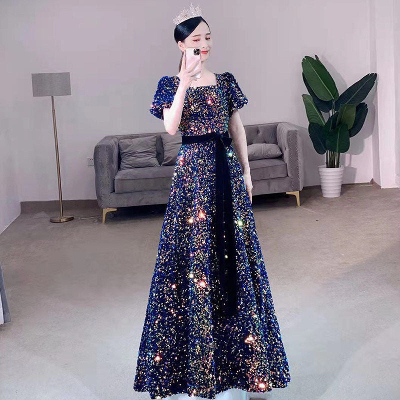 Light Luxury Evening Dress Advanced Texture Elegant Graceful 2024 New Banquet Noble 18-Year-Old Adult Ceremony Dress Long