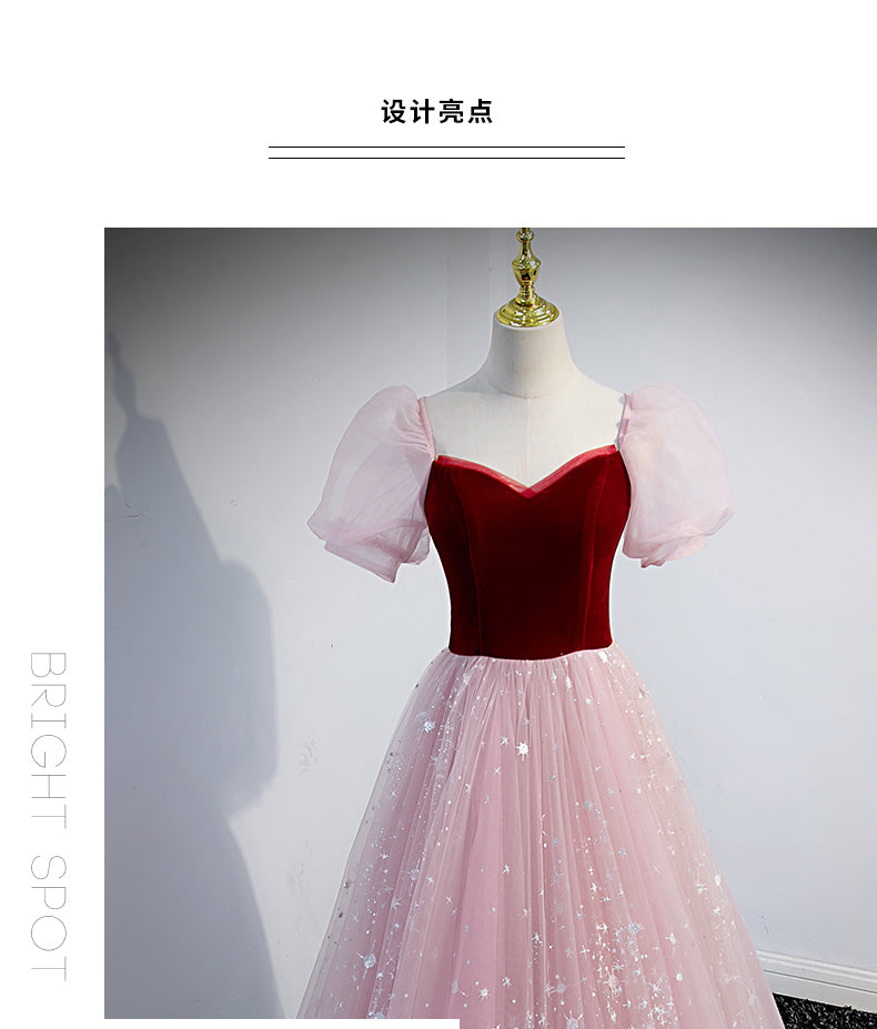 French Princess Dress Evening Dress Female Adult Ceremony Fairy Starry Sky Gradient Dress Student Graduation Ceremony Piano Performance