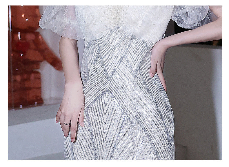 French Evening Dress Women's Banquet 2024 Fairy High-End Affordable Luxury Niche Dinner High-End High Sense Host Adult