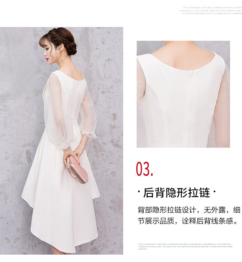 Banquet Evening Dress Female 2023 New Style White Fairy Student Dress Daily Style Temperament Dress Slimming