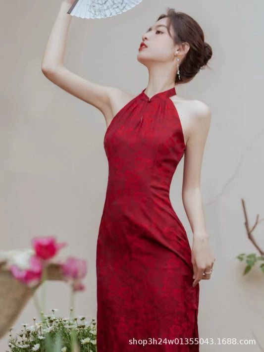 Morning Gowns New Chinese Cheongsam Bride Wedding Toast Dress Engagement Dress High-End Affordable Luxury Niche Red Dress Women