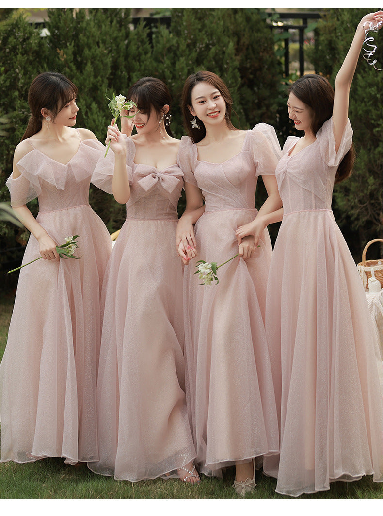 Bridesmaid Dress 2024 New Summer Long Fairy Temperament Slimming Niche Ladybros' Dress Girlfriends Clothes Simple and Elegant