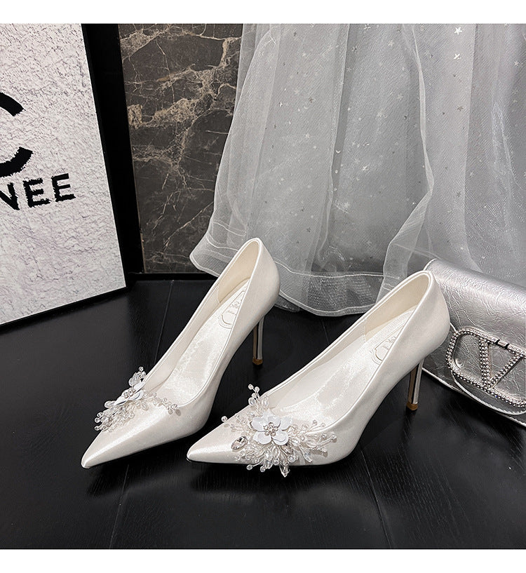 Wedding shoes high heels Rhinestone High Heel French H882