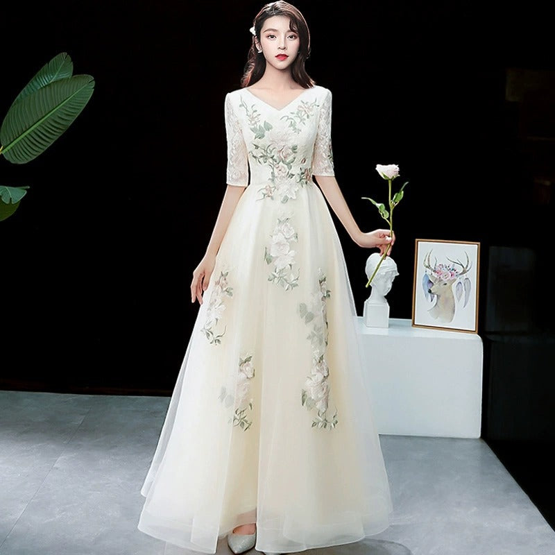 Annual Party Evening Dress Female Student Music Art Exam Piano Beauty Performance Dress Long Elegant Performance Costume Fairy