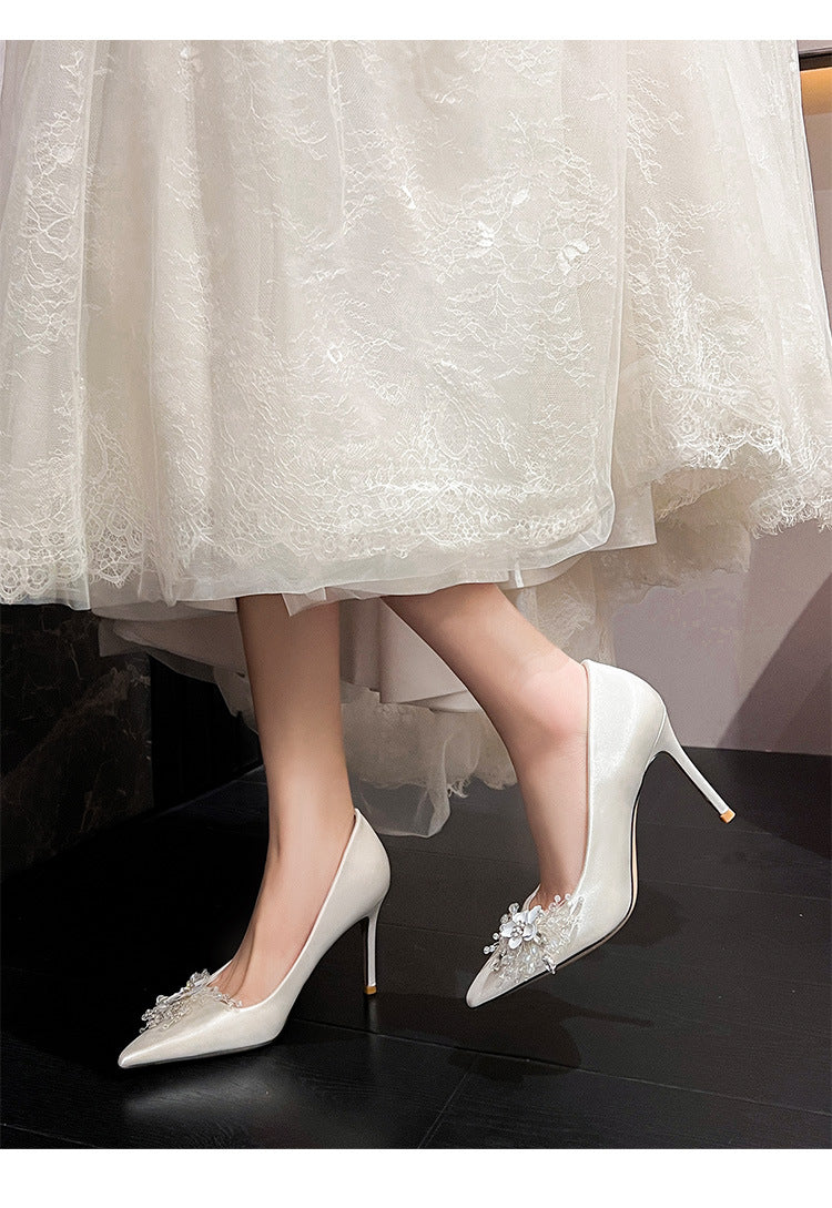 Wedding shoes high heels Rhinestone High Heel French H882