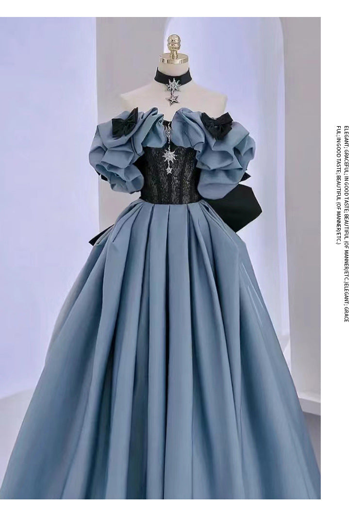Princess Evening Dress 2023 New Banquet Host Dress Female Solo Art Exam Performance Dress Adult Ceremony Dress