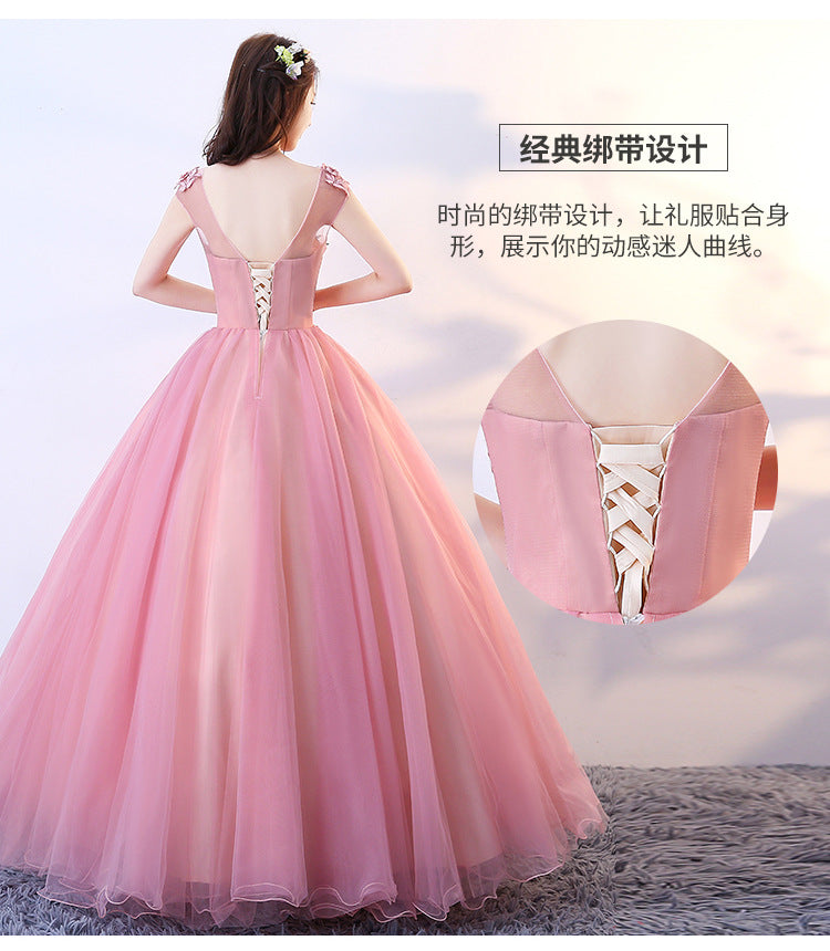 2024 New Colorful Wedding Dress Solo Performance Costume Pettiskirt Vocal Chorus Art Examination Host Dress for Women