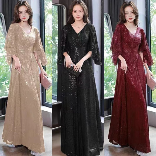 Sequined Evening Dress High-End Affordable Luxury Niche Temperament Adult Ceremony Banquet Annual Meeting Host High Sense Dress Women