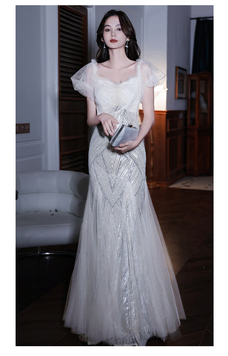 French Evening Dress Women's Banquet 2024 Fairy High-End Affordable Luxury Niche Dinner High-End High Sense Host Adult