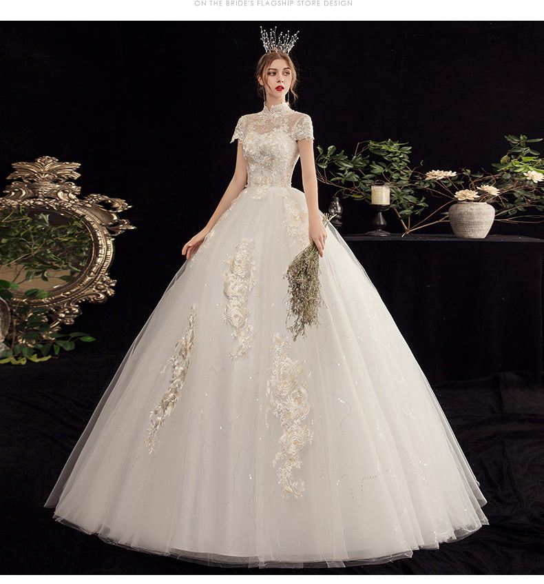 Mori Travel Photography Light Wedding Dress 2024 New Bride Temperament Small Size Floor-Length French Slimming Princess Wedding Dress