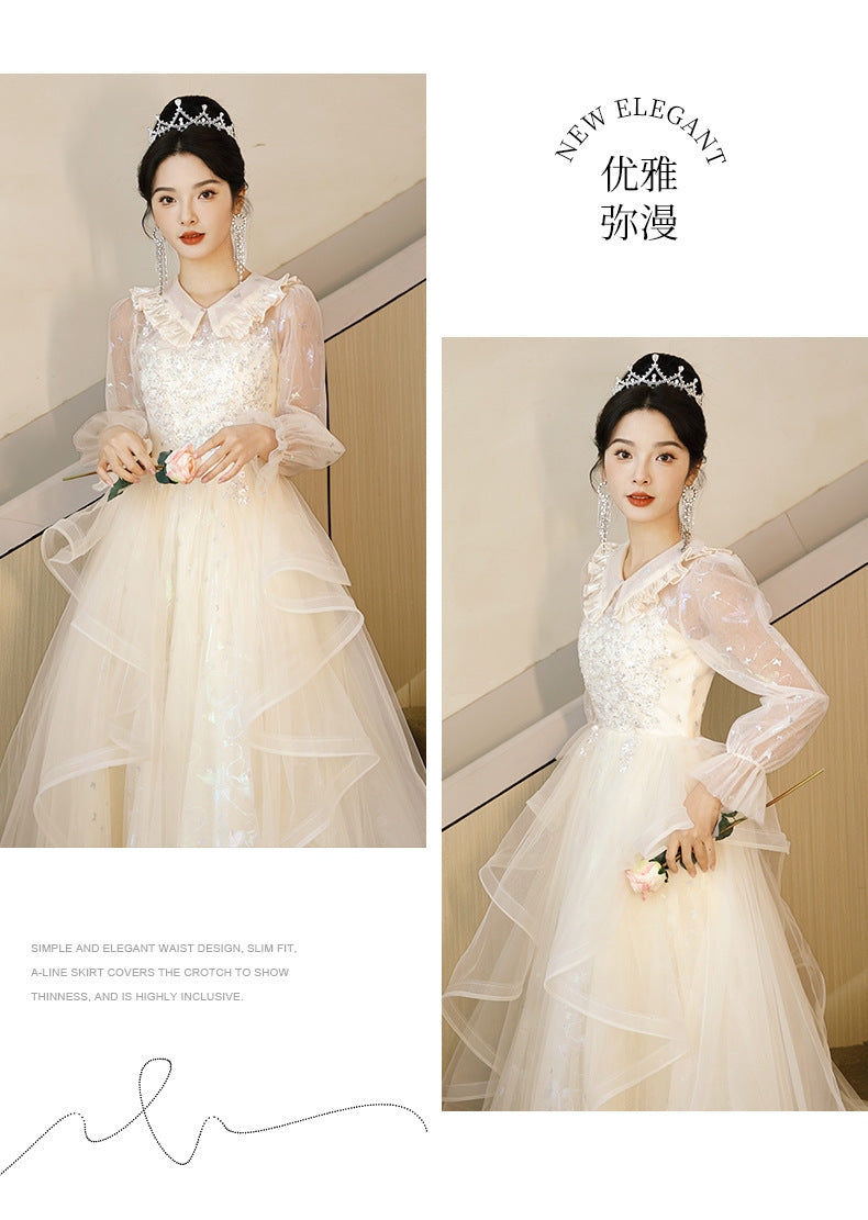 Annual Party Evening Dress 2024 New Banquet Slimming 18-Year-Old Adult Piano Performance Art Exam Vocal Dress Dress