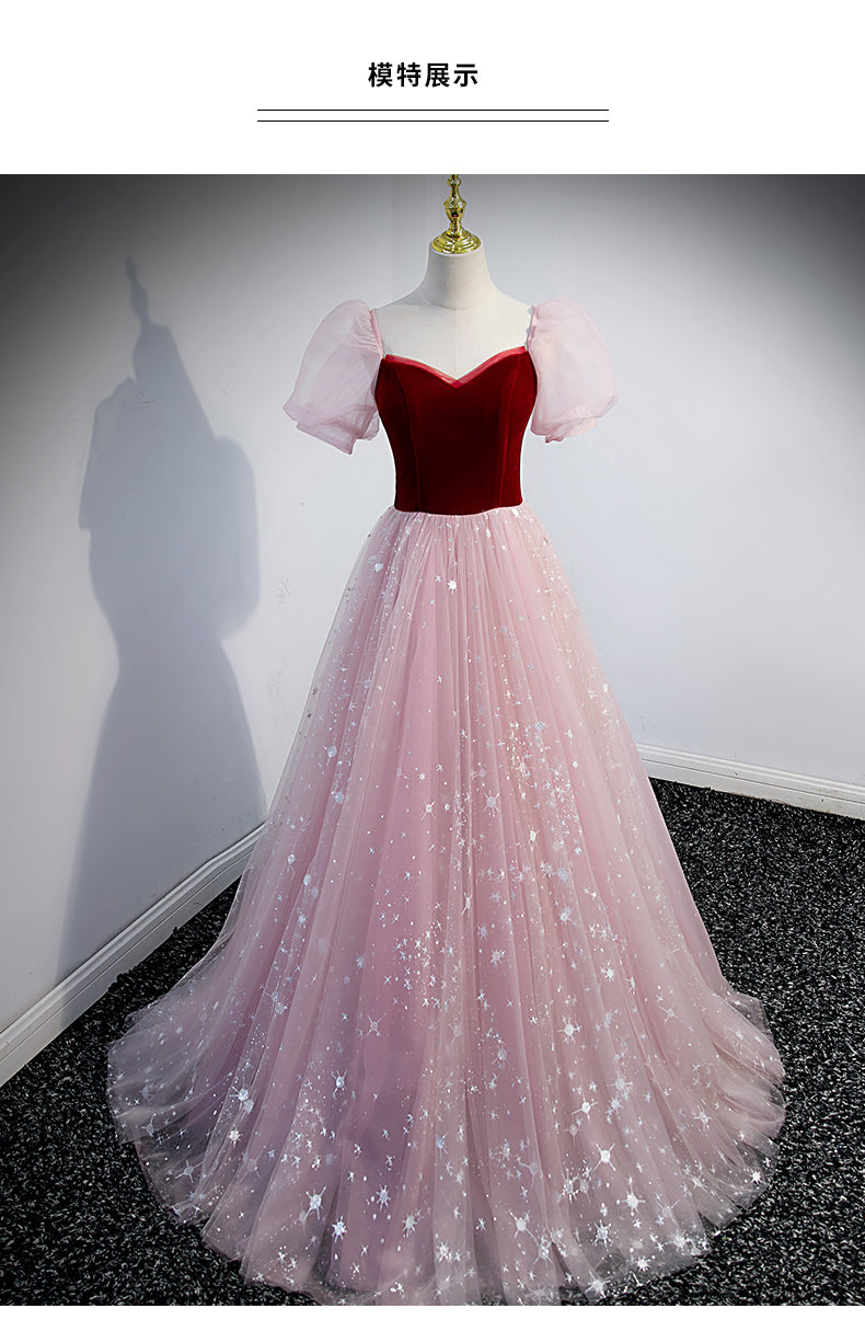 French Princess Dress Evening Dress Female Adult Ceremony Fairy Starry Sky Gradient Dress Student Graduation Ceremony Piano Performance