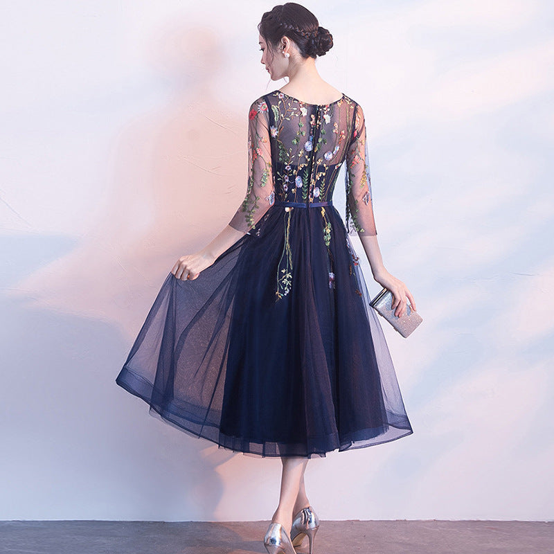 Banquet Evening Dress 040 New Fashion Elegant Dress for Women Small Dress Dress for Women Mid-Length Evening Dress