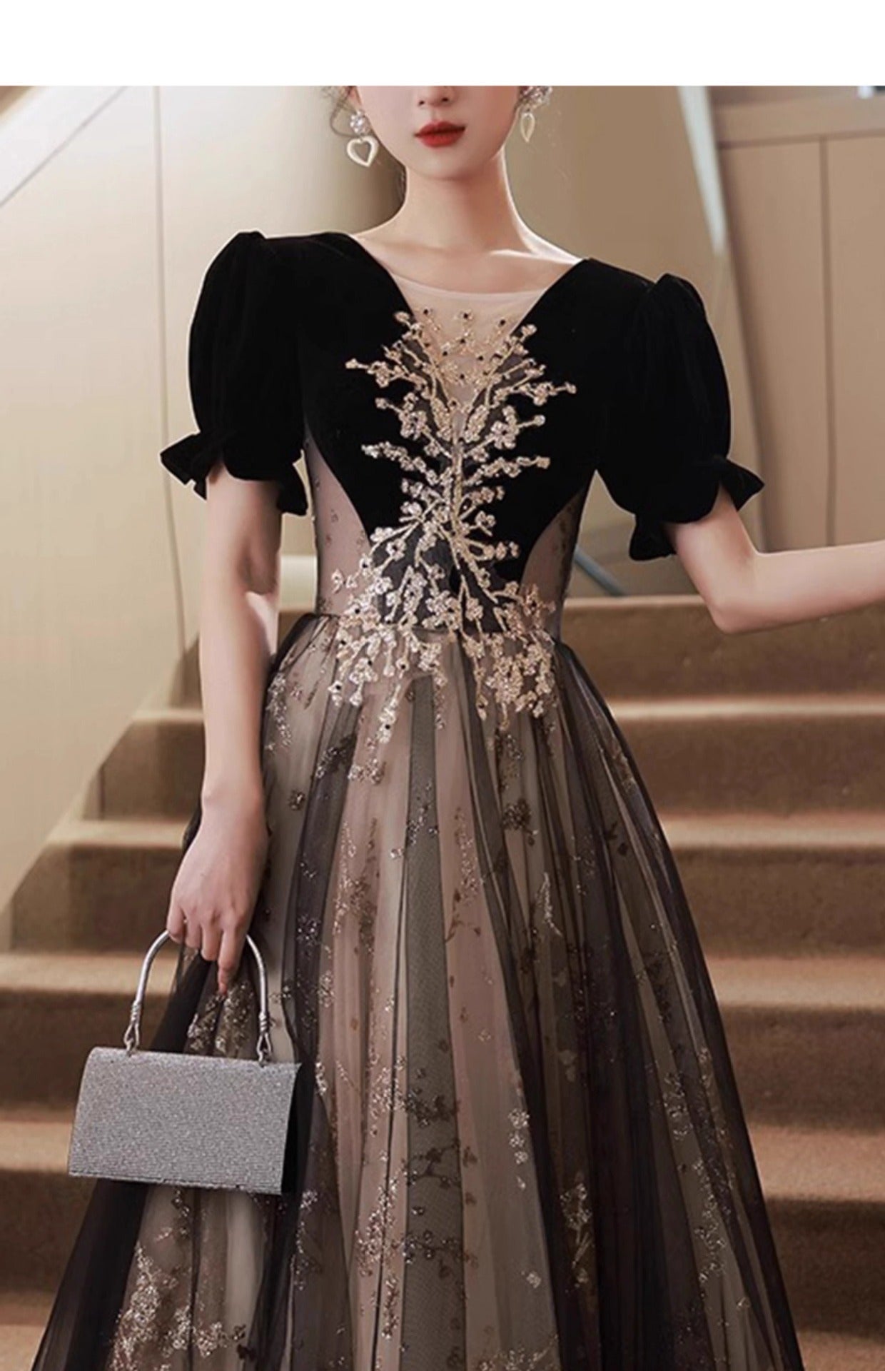 Banquet Evening Dress 2024 New Hepburn Style Annual Meeting Elegant Black Host's Dress Student Art Exam Dress