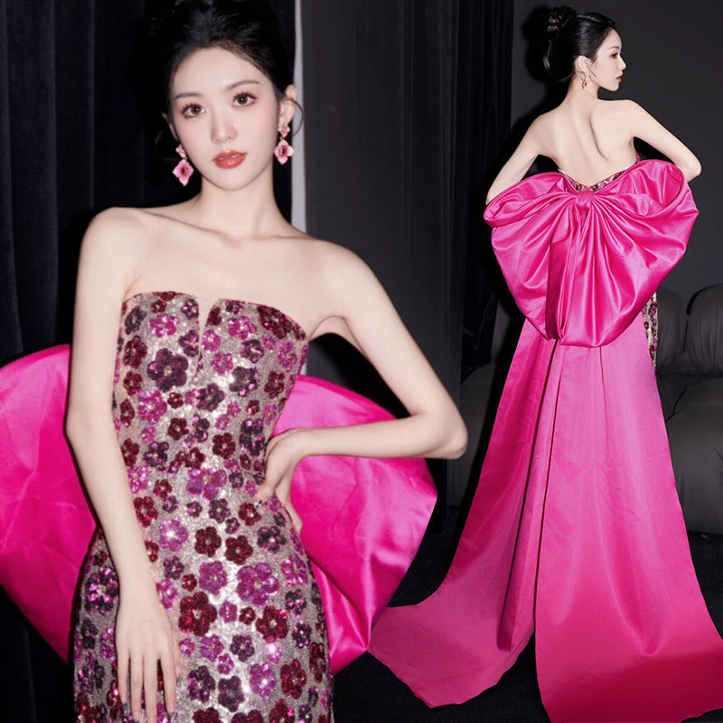 Evening Dress Banquet Ball Gown  Fishtail Dress Fashion Slim-Fit Evening Dress H2822