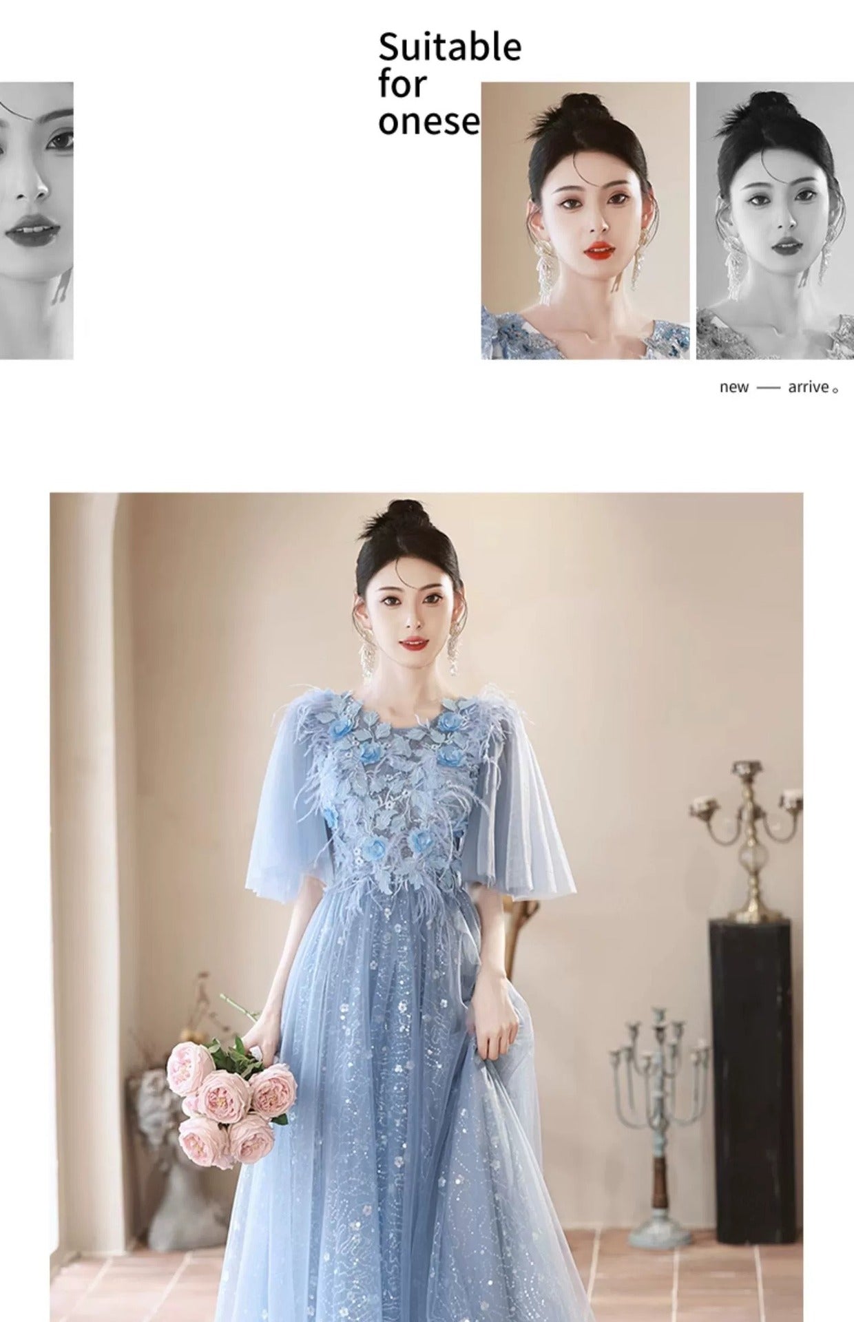 Blue Evening Dress High-End Affordable Luxury Niche Fairy 2024 New High Sense Dinner French Host Long