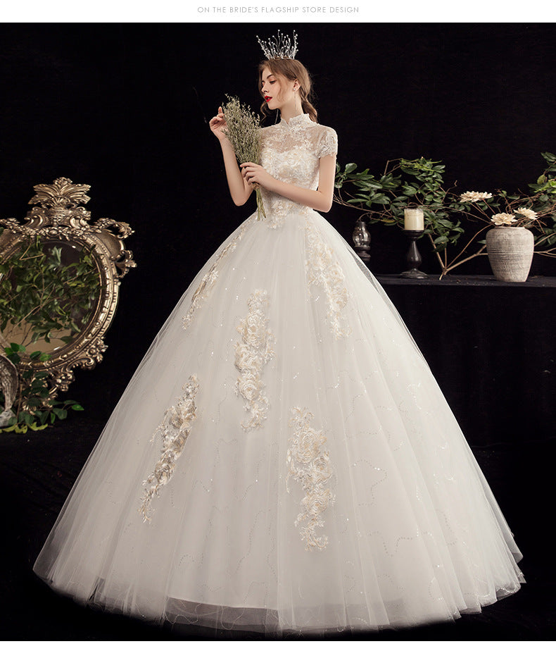 Mori Travel Photography Light Wedding Dress 2024 New Bride Temperament Small Size Floor-Length French Slimming Princess Wedding Dress