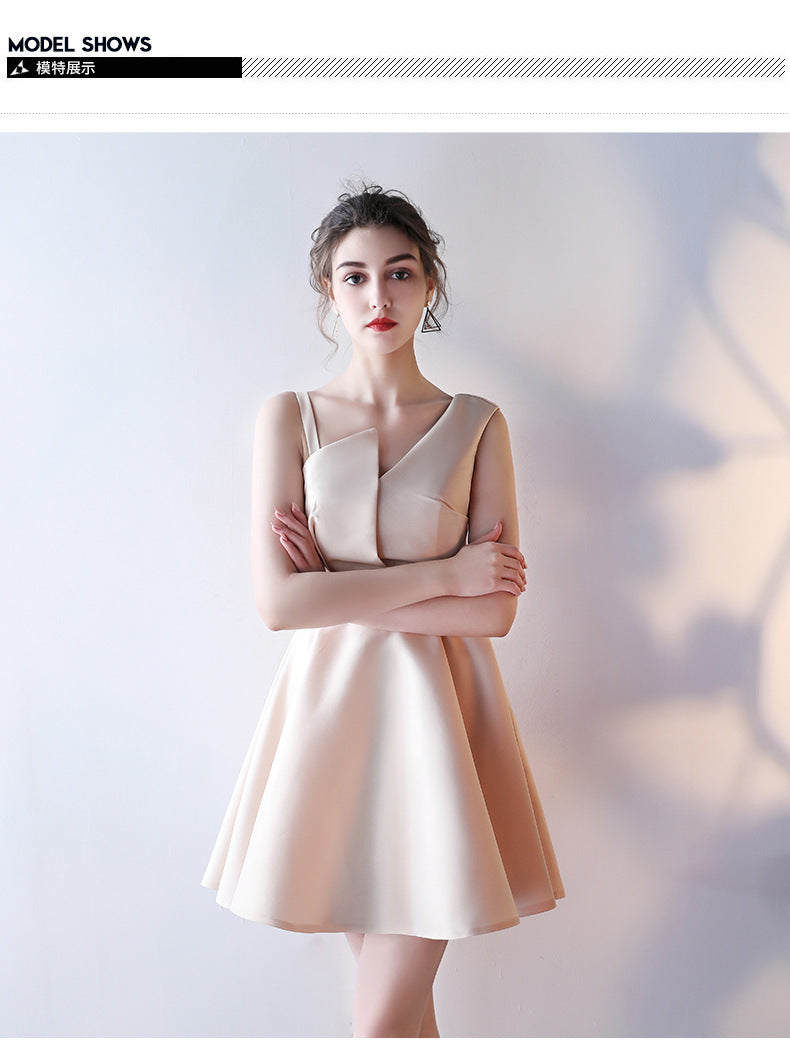 2024 New Banquet Evening Dress Korean Bridesmaid Dress Short Student Party Party Dress Dress Girl