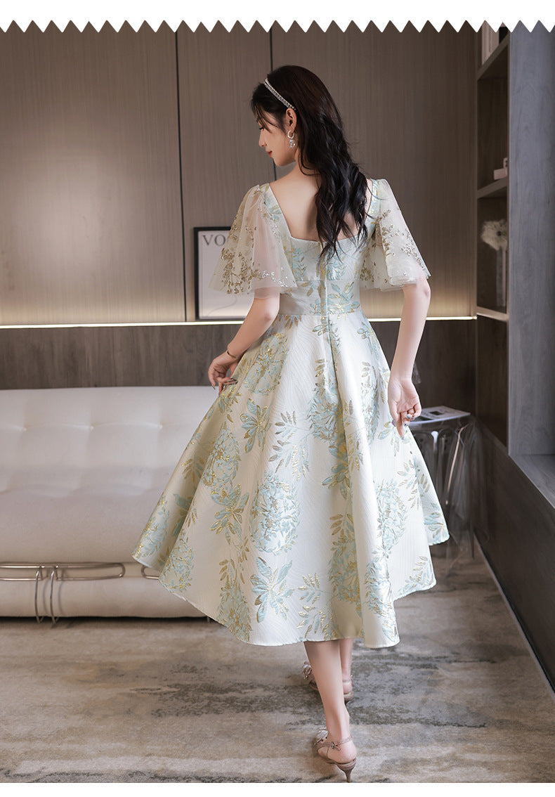 Daily Wearable French Suit 2024 New Summer Floral Bridesmaid Dress Dress Small Banquet Evening Dress