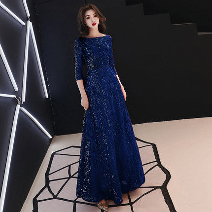 Bridal Toast Clothing 2024 Summer New Wine Red Marriage Engagement Back-to-Door Long Dinner Chinese Style Toast Dress