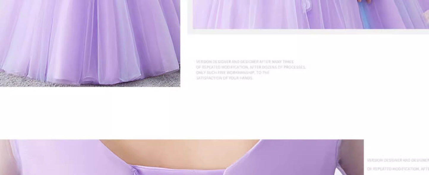 Purple Yarn Evening Dress 2024 New Banquet Temperament Slimming Host Fairy Art Exam Socialite Gathering Dress Women