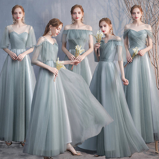 Bridesmaid Dress 2024 New Spring Mori Fairy Bridesmaid Ladybro Dress Dress Long Slim-Fit Banquet Evening Dress for Women