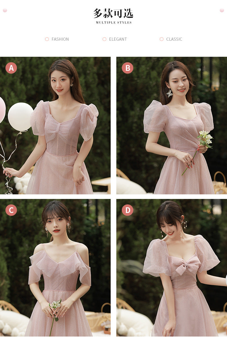 Bridesmaid Dress 2024 New Summer Long Fairy Temperament Slimming Niche Ladybros' Dress Girlfriends Clothes Simple and Elegant