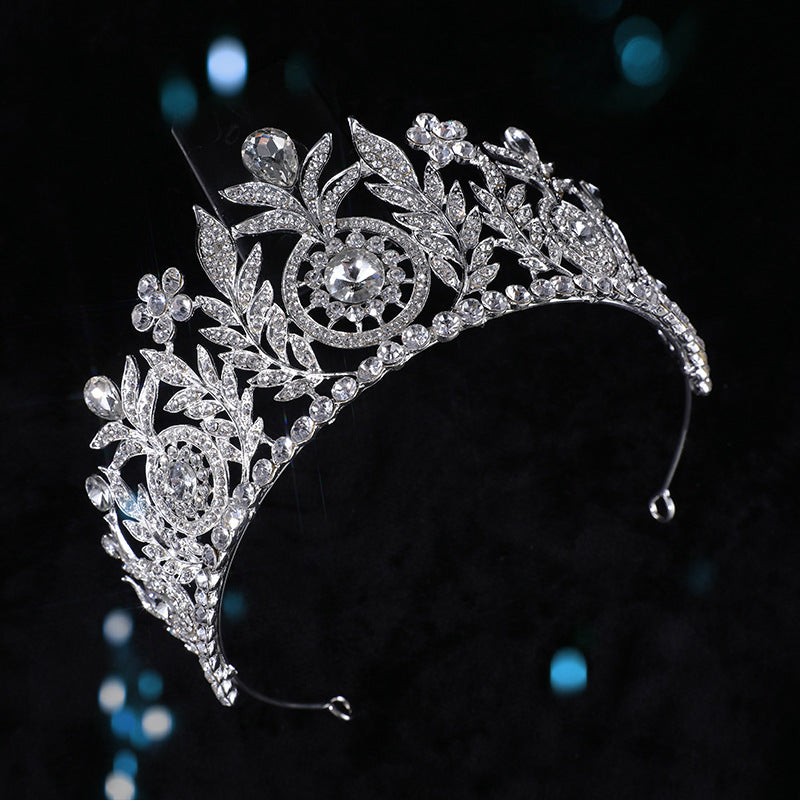 Crown Wedding Women's Electroplating Dress Independent Packaging Golden Wedding round High-End Hair Accessories Cake Crown