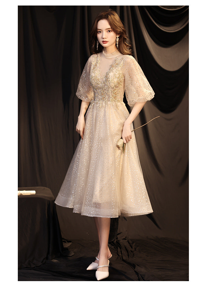 Banquet Evening Dress 2024 New Autumn Graceful and Fashionable Bridesmaid Dress Socialite Grand Host Annual Party Evening Dress