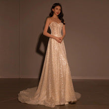 French Princess Escape Evening Dress Super Fairy Blue Student Art Exam Performance Dress off-Shoulder Temperament Bride Toast Dress