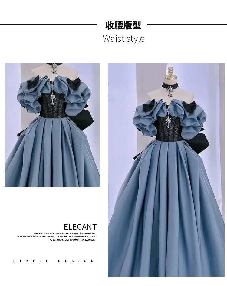 Princess Evening Dress 2023 New Banquet Host Dress Female Solo Art Exam Performance Dress Adult Ceremony Dress
