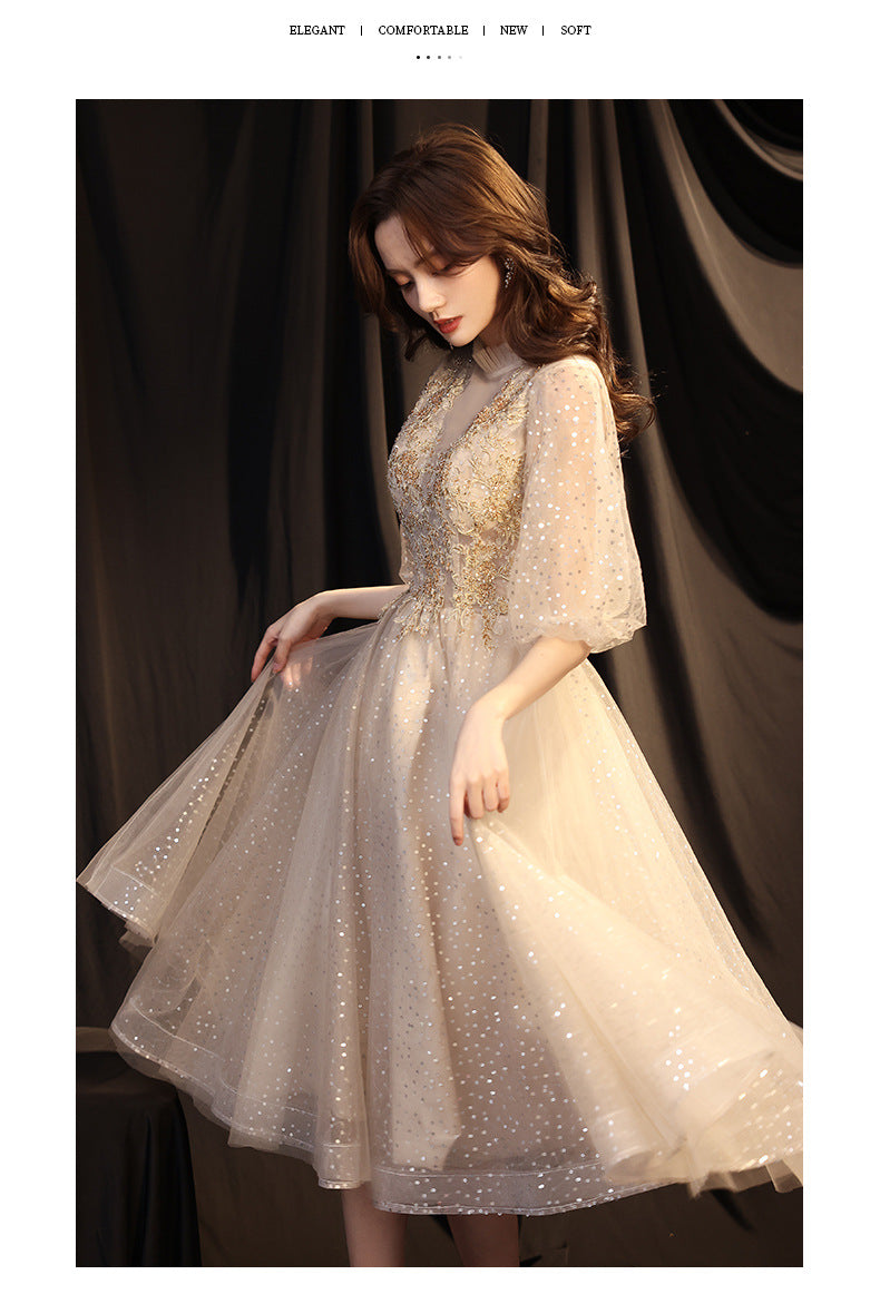 Banquet Evening Dress 2024 New Autumn Graceful and Fashionable Bridesmaid Dress Socialite Grand Host Annual Party Evening Dress