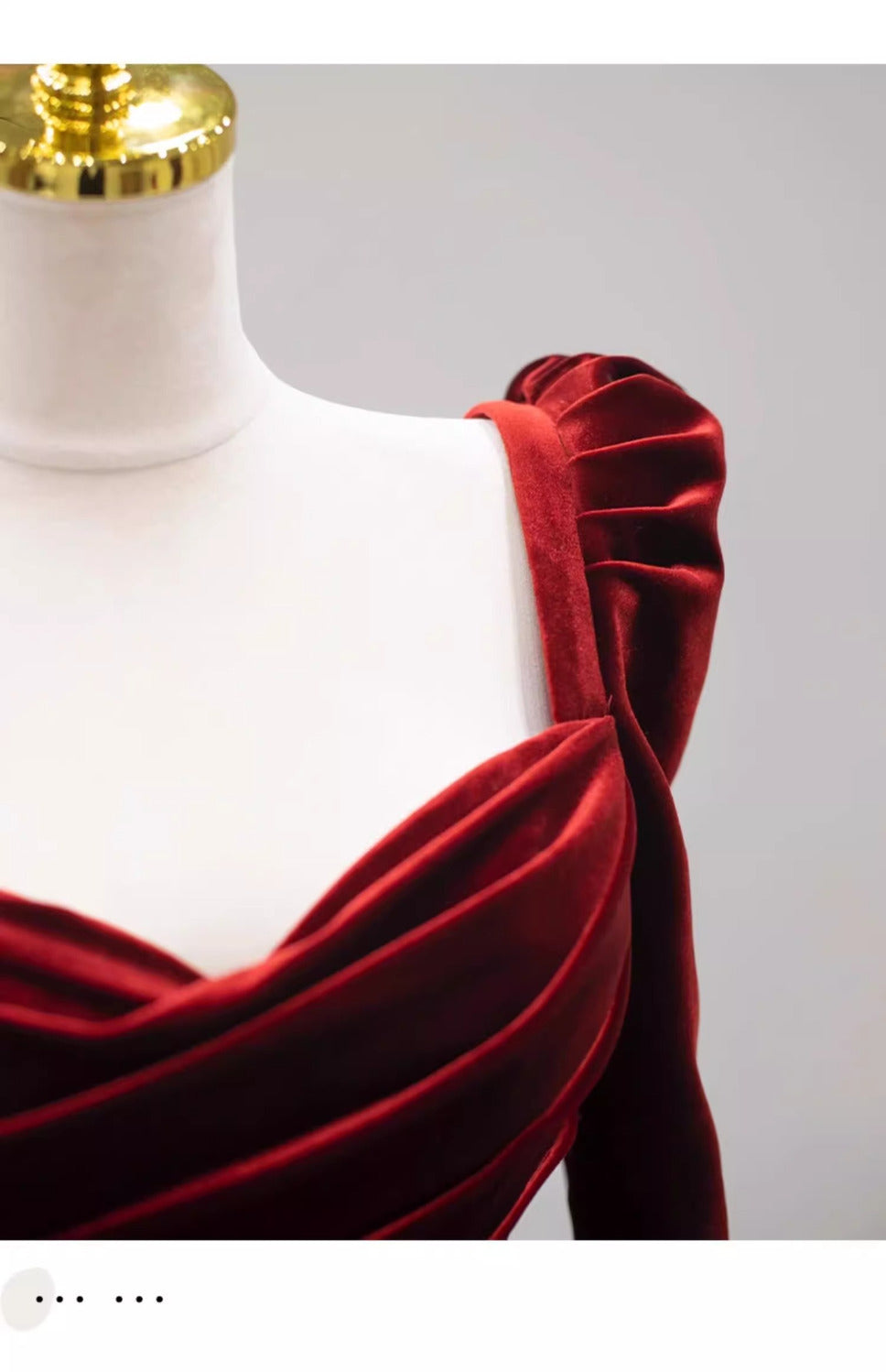 High-Grade Velvet Toast Dress Wine Red Long Sleeve Bride Engagement Dress Banquet Host Dress Annual Meeting Dress