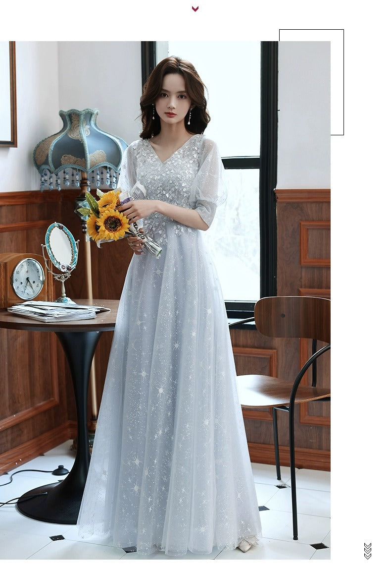 Little Evening Dress Female Banquet Bridesmaid High-End Temperament Vocal Music Art Test Senior Student Graduation Host Autumn