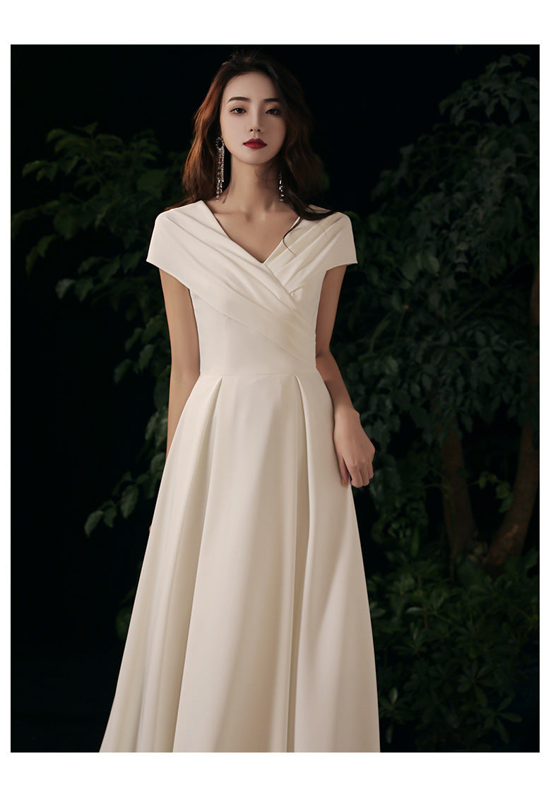 White Elegant Socialite Little Evening Dress Dress Female Registration Certificate Daily Style Birthday Banquet French Dress