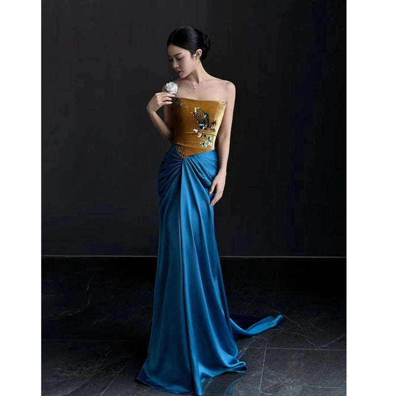 New Chinese Style Morning Gowns Women's 2024 New High-Grade National Style Bride Engagement Back-to-Door Formal Dress Women's Toast Clothing Back-to-Door Banquet