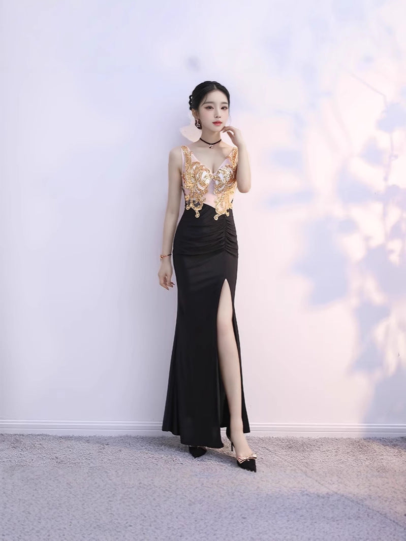 Sexy Dress Ladies Temperament Banquet Evening Dress Hotel KTV Club Public Relations Glade Dress Long Dress