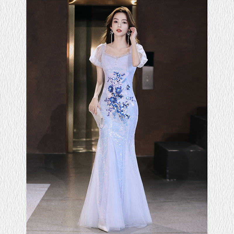 French Evening Dress Women's Banquet 2024 Fairy High-End Affordable Luxury Niche Dinner High-End High Sense Host Adult
