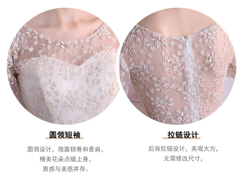 Champagne Color Evening Dress New Spring Elegant Socialite Annual Meeting Short Dress for Women
