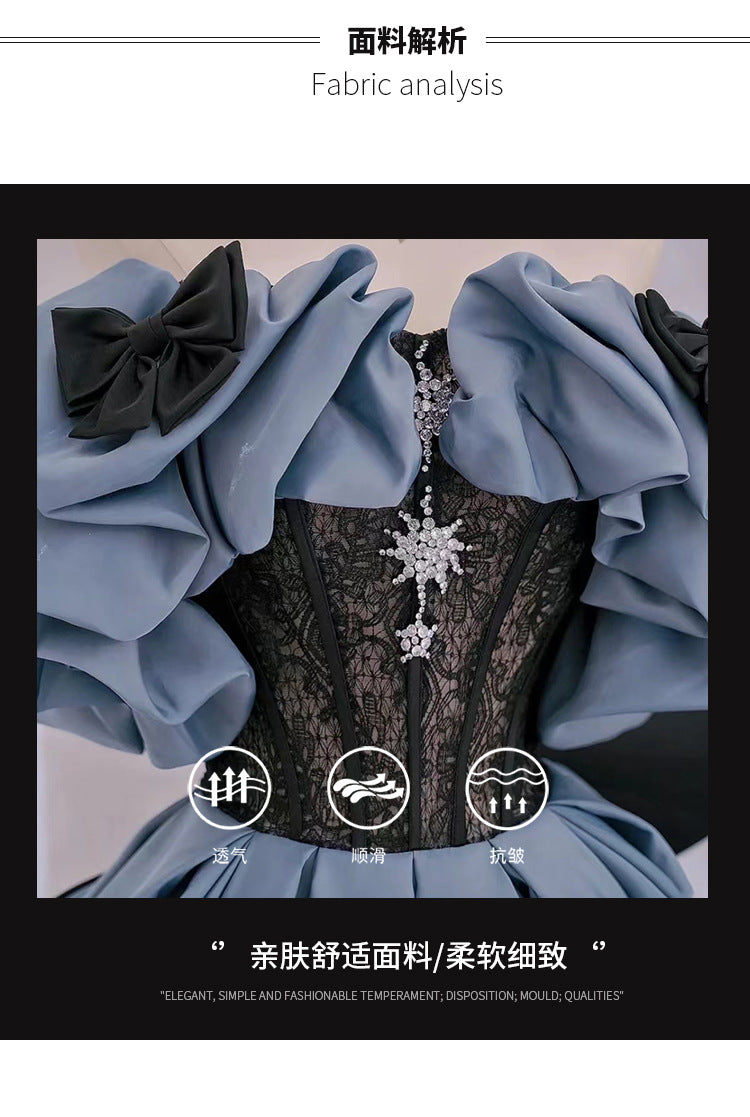 Princess Evening Dress 2023 New Banquet Host Dress Female Solo Art Exam Performance Dress Adult Ceremony Dress
