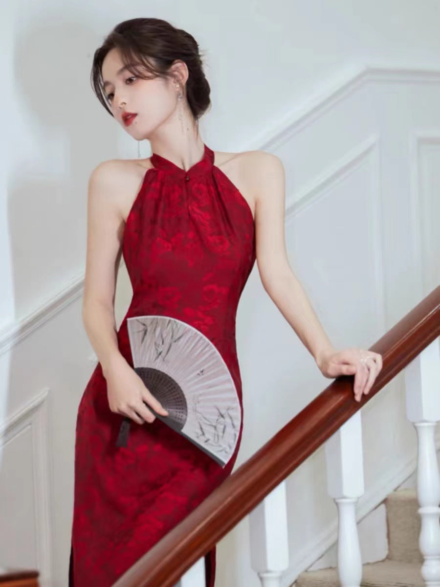 Morning Gowns New Chinese Cheongsam Bride Wedding Toast Dress Engagement Dress High-End Affordable Luxury Niche Red Dress Women