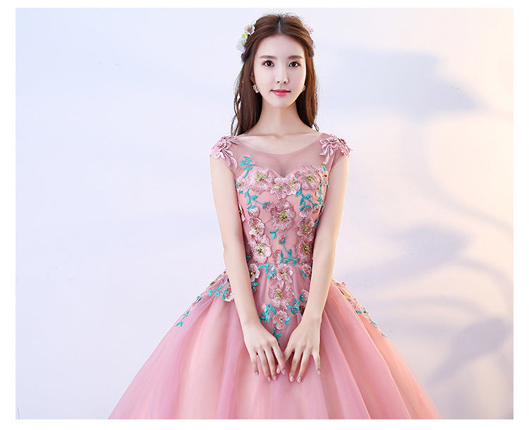 2024 New Colorful Wedding Dress Solo Performance Costume Pettiskirt Vocal Chorus Art Examination Host Dress for Women