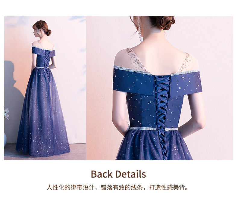 Choir Performance Dress 2024 New Elegant Host Banquet Evening Dress Starry Sky Fairy Long Women