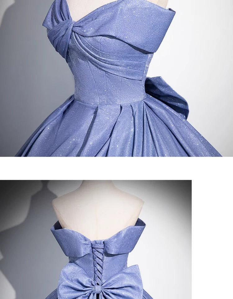 Blue Gradient Evening Dress 2024 New High Sense Host Solo Vocal Music Art Test Fairy Tube Top Dress