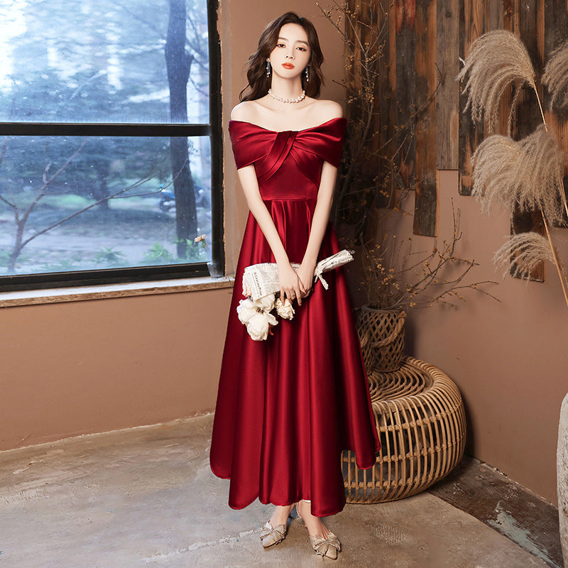 Young Banquet Dress Dress Women's 2024 New Elegant Host Dress Daily Style Engagement Evening Dress