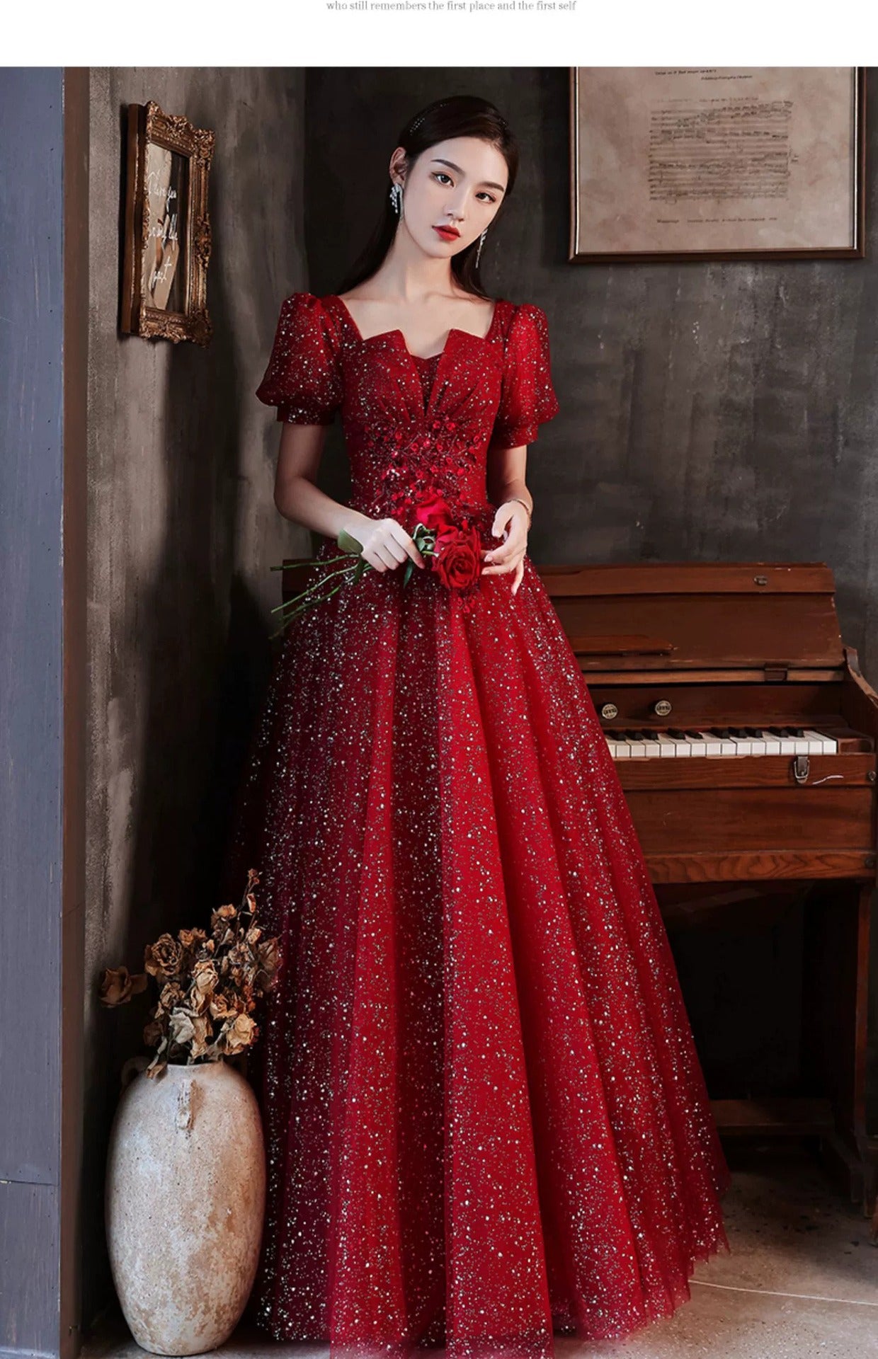 Toast Dress Bride 2024 Red New Style Wedding High-End Elegant Engagement Evening Dress Women's Gauze Dress Autumn