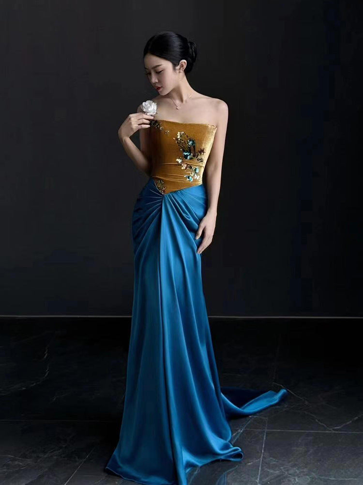 New Chinese Style Morning Gowns Women's 2024 New High-Grade National Style Bride Engagement Back-to-Door Formal Dress Women's Toast Clothing Back-to-Door Banquet