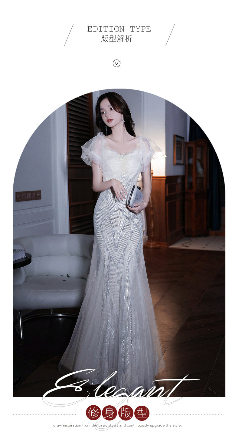 French Evening Dress Women's Banquet 2024 Fairy High-End Affordable Luxury Niche Dinner High-End High Sense Host Adult